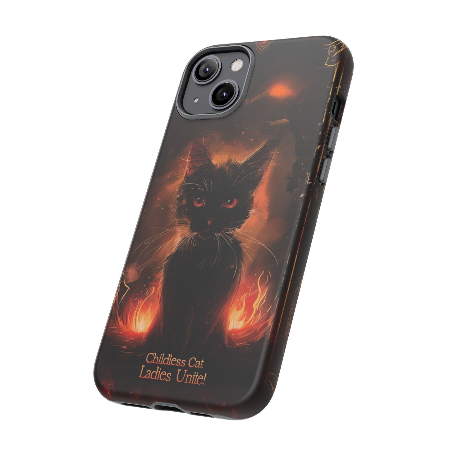 Childless Cat Ladies Unite Phone Case - Gothic Black Cat For iPhone, Samsung Galaxy, and Google Pixel Devices