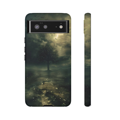 The Tree of Desolation Phone Case – Dark Fantasy Gothic Art with Full Moon for iPhone, Samsung Galaxy, and Google Pixel Devices