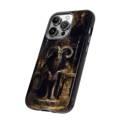 Dark Gothic Goat Demon Phone Case - Occult Horned Beast Art Design