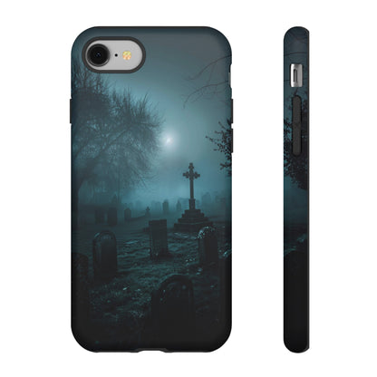 Graveyard at Night Phone Case – Eerie Cemetery Design for iPhone, Samsung Galaxy, and Google Pixel Devices