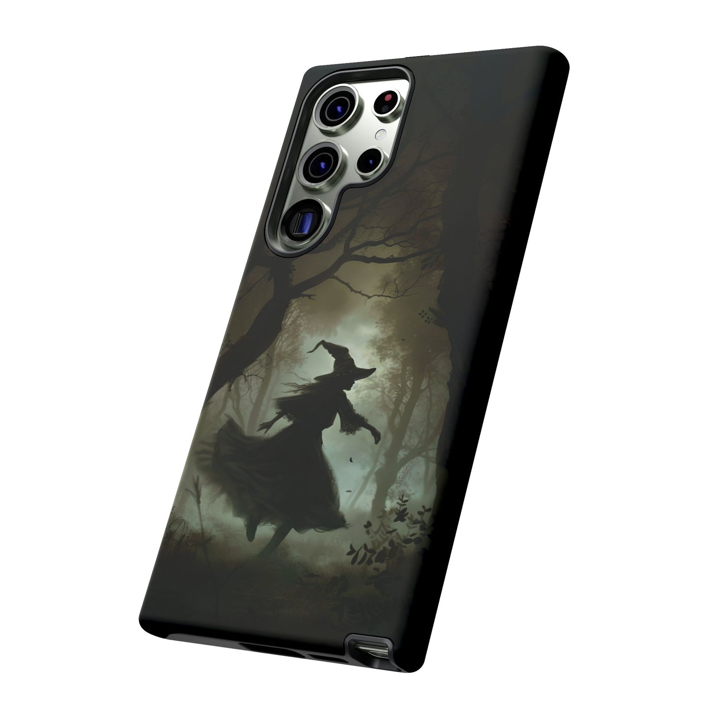 Spooky Witch Silhouette Phone Case - Halloween Dark Art Design for iPhone, Samsung Galaxy, and Google Pixel Devices