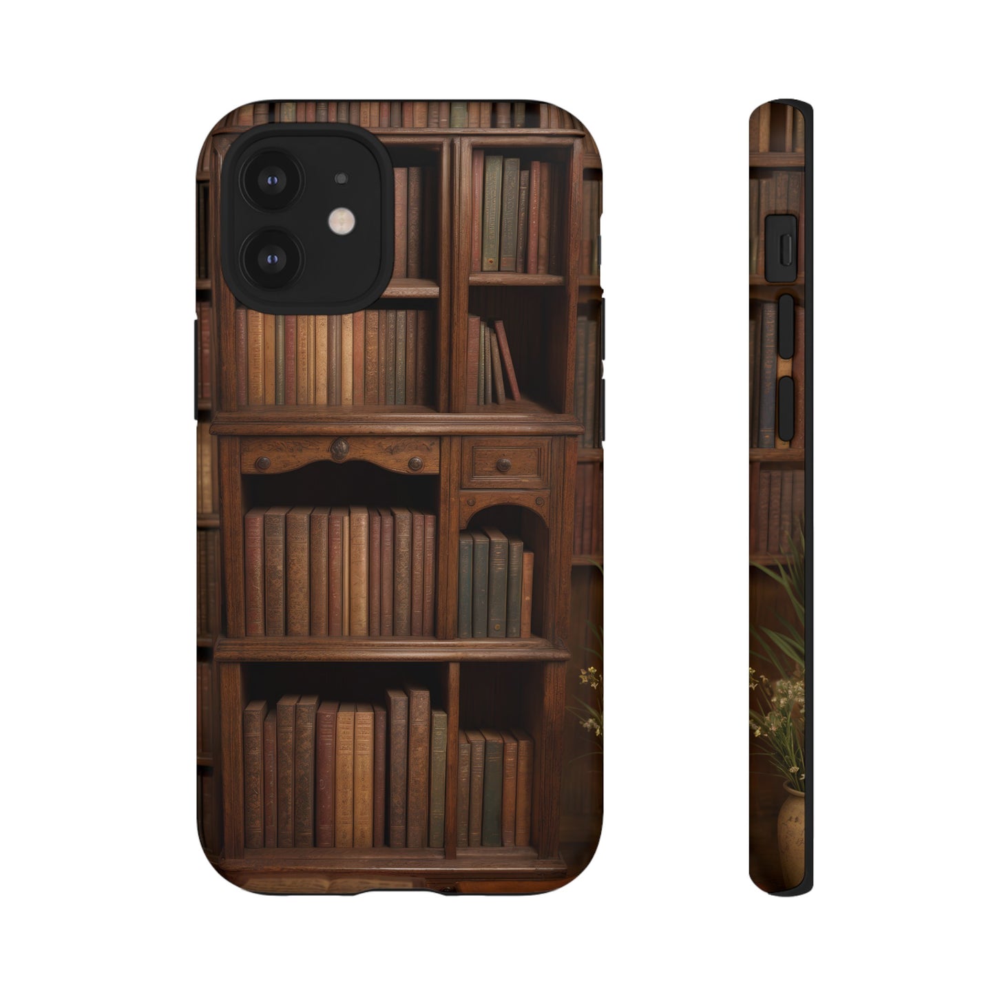 Book Shelf Phone Case – Vintage Library Design for iPhone, Samsung Galaxy, and Google Pixel Devices