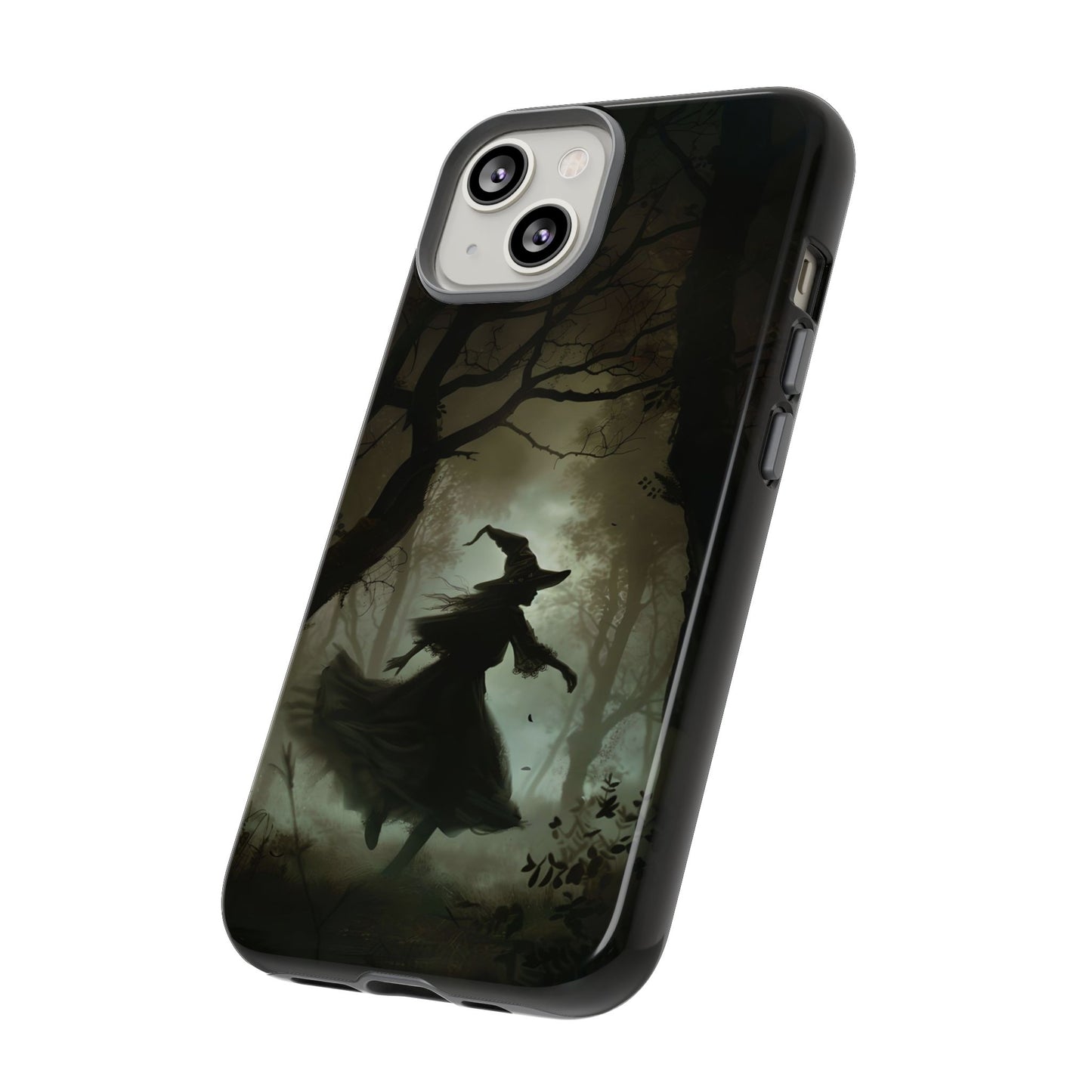 Spooky Witch Silhouette Phone Case - Halloween Dark Art Design for iPhone, Samsung Galaxy, and Google Pixel Devices