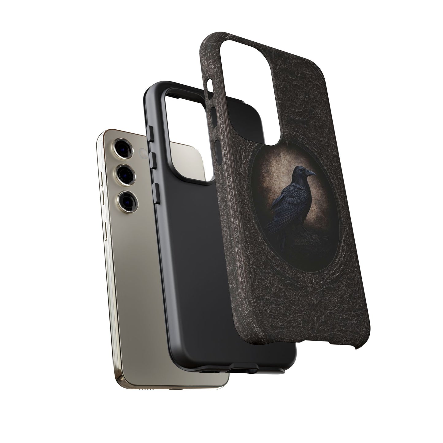 Gothic Raven Phone Case - Mysterious Dark Bird Design