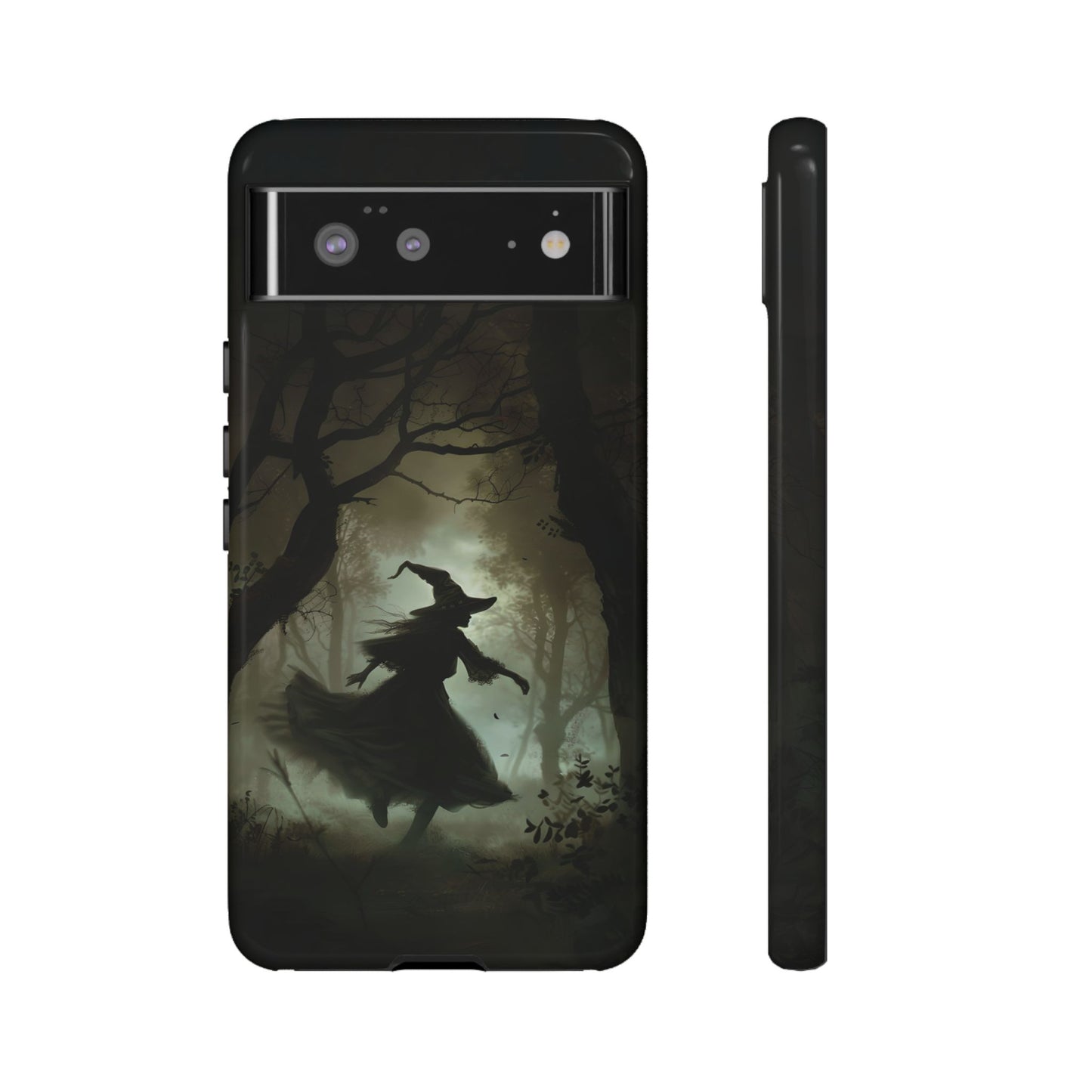 Spooky Witch Silhouette Phone Case - Halloween Dark Art Design for iPhone, Samsung Galaxy, and Google Pixel Devices