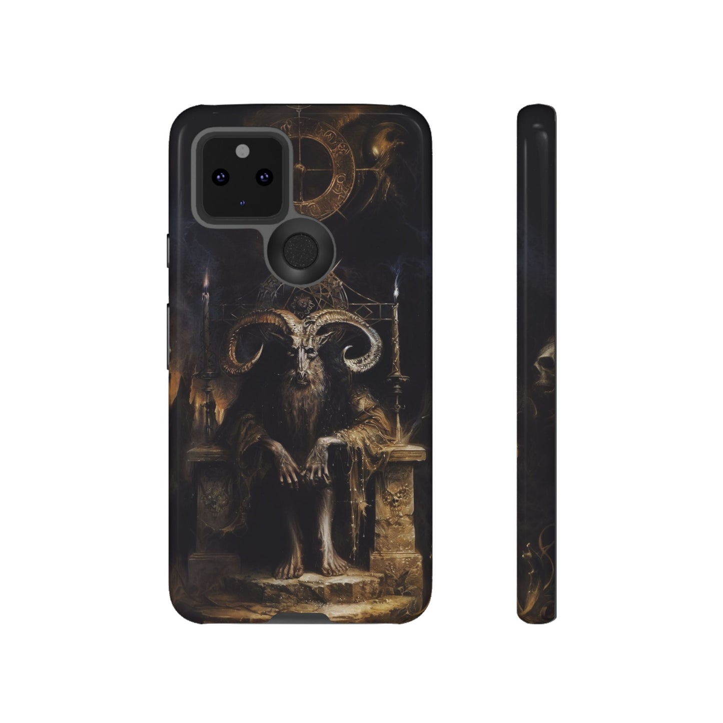 Dark Gothic Goat Demon Phone Case - Occult Horned Beast Art Design