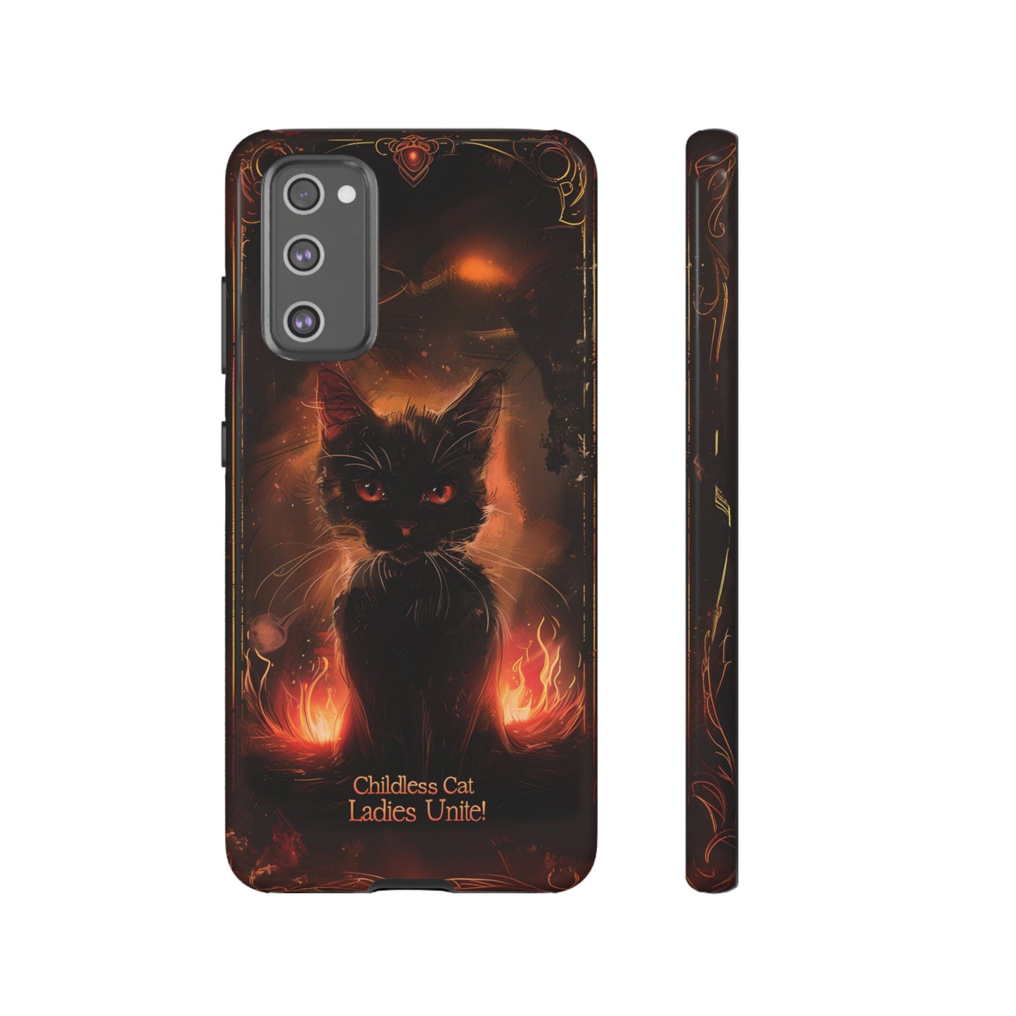 Childless Cat Ladies Unite Phone Case - Gothic Black Cat For iPhone, Samsung Galaxy, and Google Pixel Devices