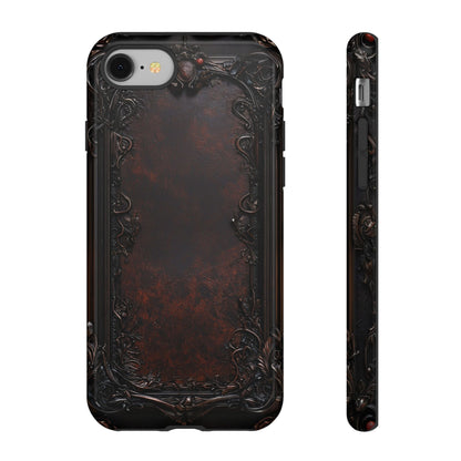 Gothic Ornate Leather-Inspired Phone Case - Dark Aesthetic Cover