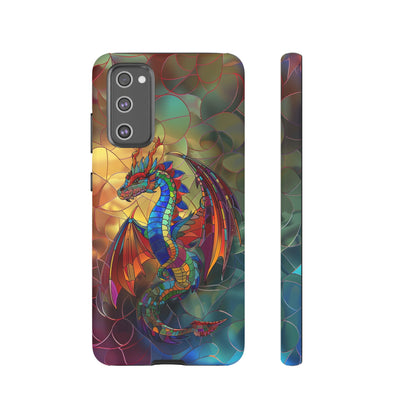 Stained Glass Dragon Phone Case - Colorful Fantasy Design for iPhone, Samsung Galaxy, Google Pixel Devices