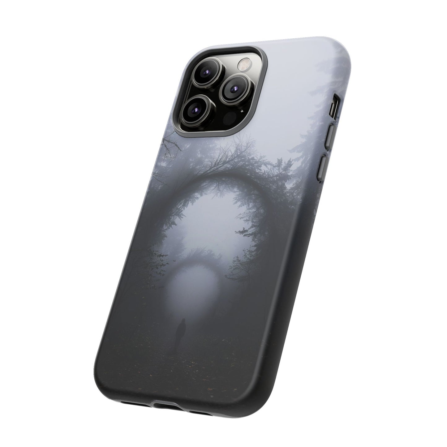 Mystical Forest Portal Phone Case - Atmospheric Foggy Path with Enchanted Tunnel For iPhone, Samsung Galaxy, and Google Pixel Devices.