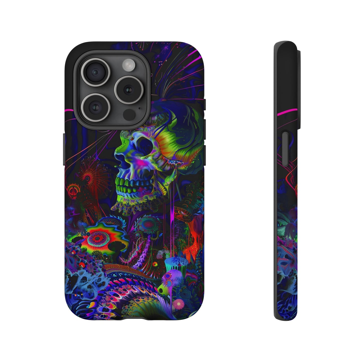 Psychedelic Skull Phone Case – Vibrant Pastel Design for iPhone, Samsung Galaxy, and Google Pixel Devices