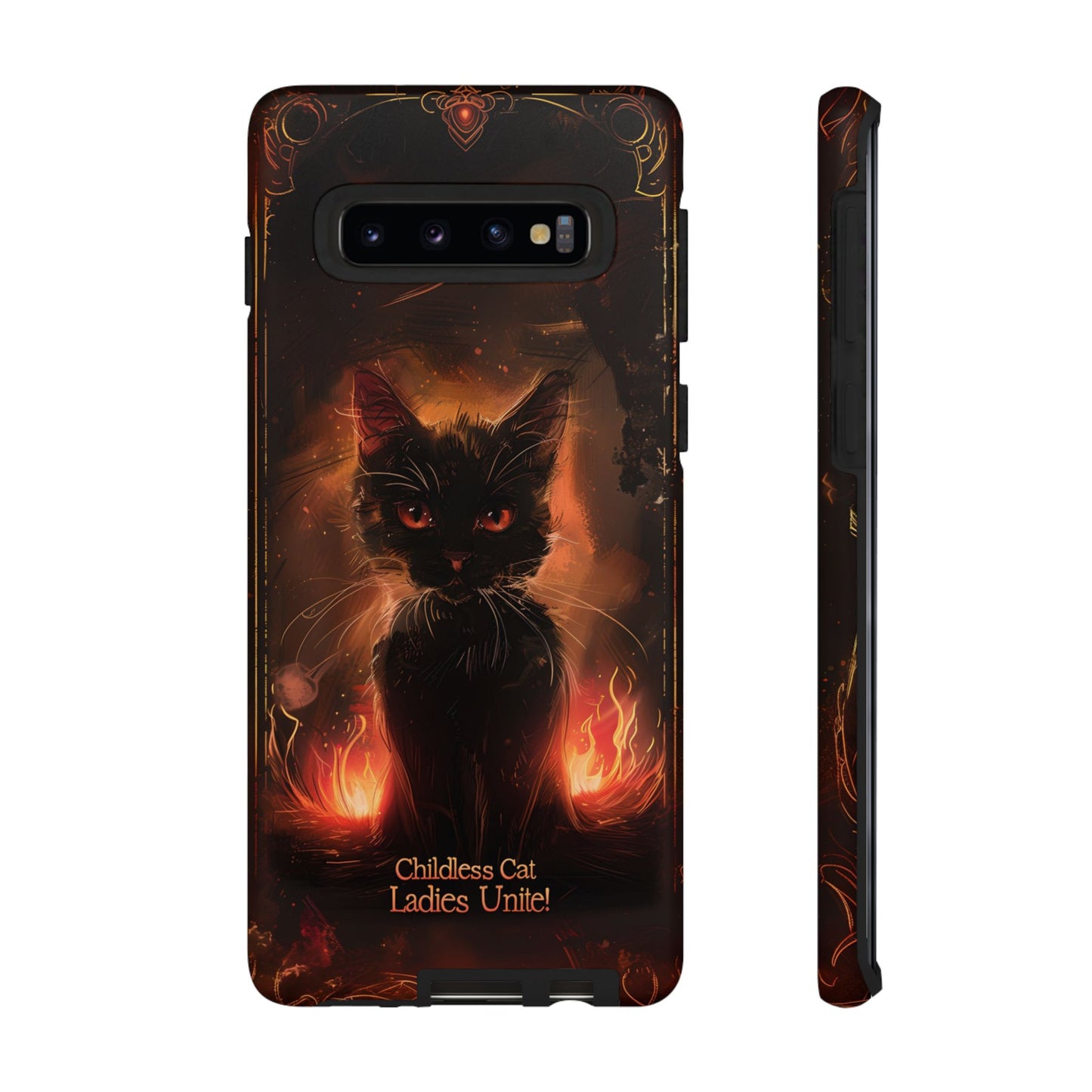 Childless Cat Ladies Unite Phone Case - Gothic Black Cat For iPhone, Samsung Galaxy, and Google Pixel Devices