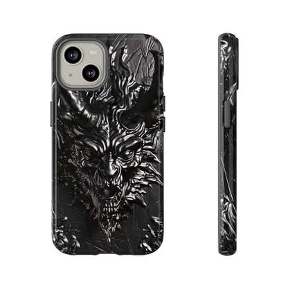 Silver Devil Phone Case – Gothic Demon Design for iPhone, Samsung Galaxy, and Google Pixel Devices