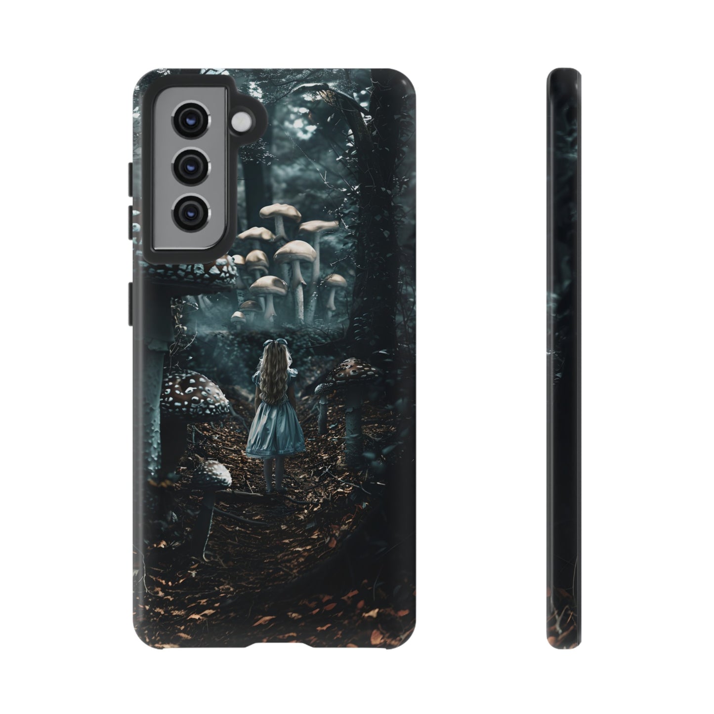 Alice in the Mushroom Forest Phone Case – Fantasy Wonderland Design for iPhone, Samsung Galaxy, and Google Pixel Devices