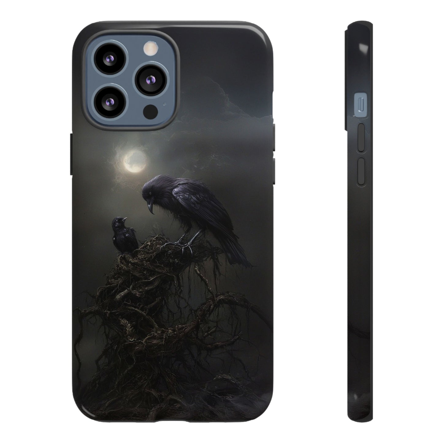 Gothic Raven Phone Case - Dark Crow Art for iPhone, Samsung Galaxy, and Google Pixel Devices