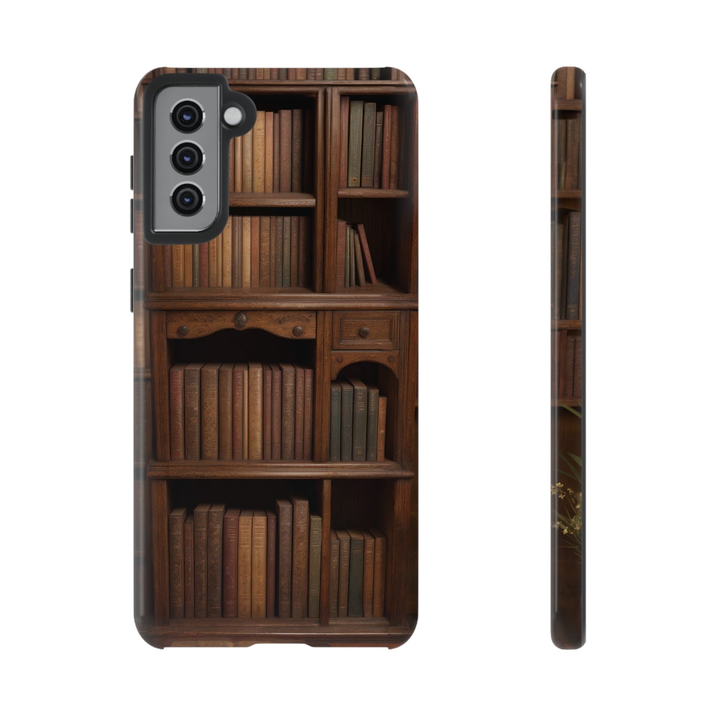 Book Shelf Phone Case – Vintage Library Design for iPhone, Samsung Galaxy, and Google Pixel Devices