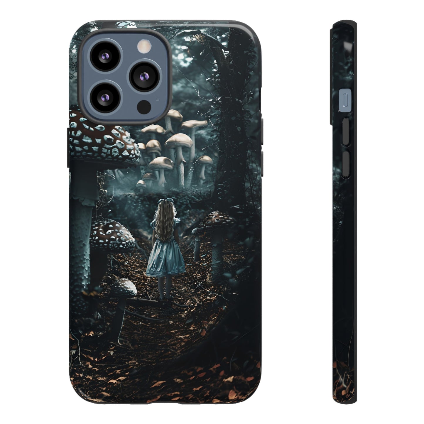 Alice in the Mushroom Forest Phone Case – Fantasy Wonderland Design for iPhone, Samsung Galaxy, and Google Pixel Devices