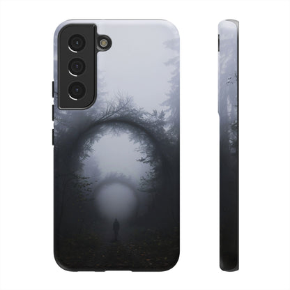 Mystical Forest Portal Phone Case - Atmospheric Foggy Path with Enchanted Tunnel For iPhone, Samsung Galaxy, and Google Pixel Devices.