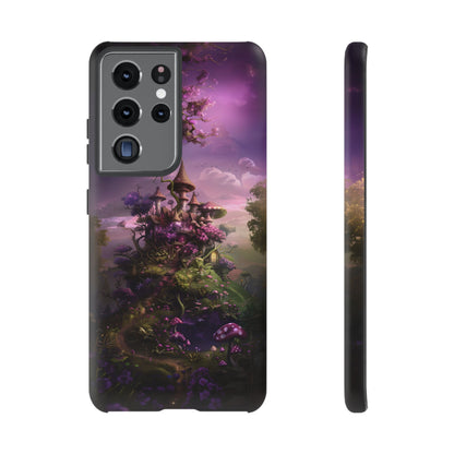 Enchanted Fairy Castle Phone Case - Magical Purple Fantasy Art for iPhone, Samsung Galaxy and Google Pixel Devices