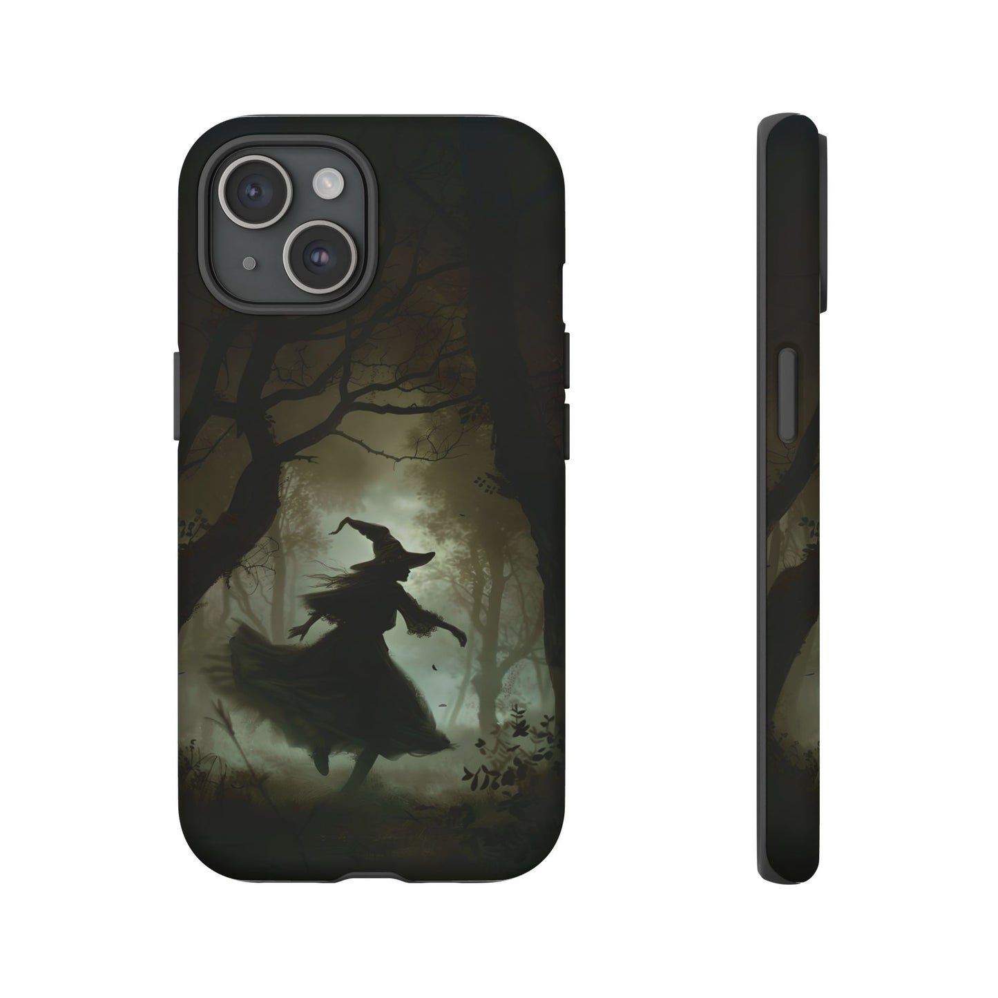 Spooky Witch Silhouette Phone Case - Halloween Dark Art Design for iPhone, Samsung Galaxy, and Google Pixel Devices