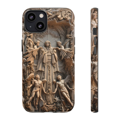 Angelic Statue Phone Case – Heavenly Gothic Marble Design for iPhone, Samsung Galaxy, and Google Pixel Devices