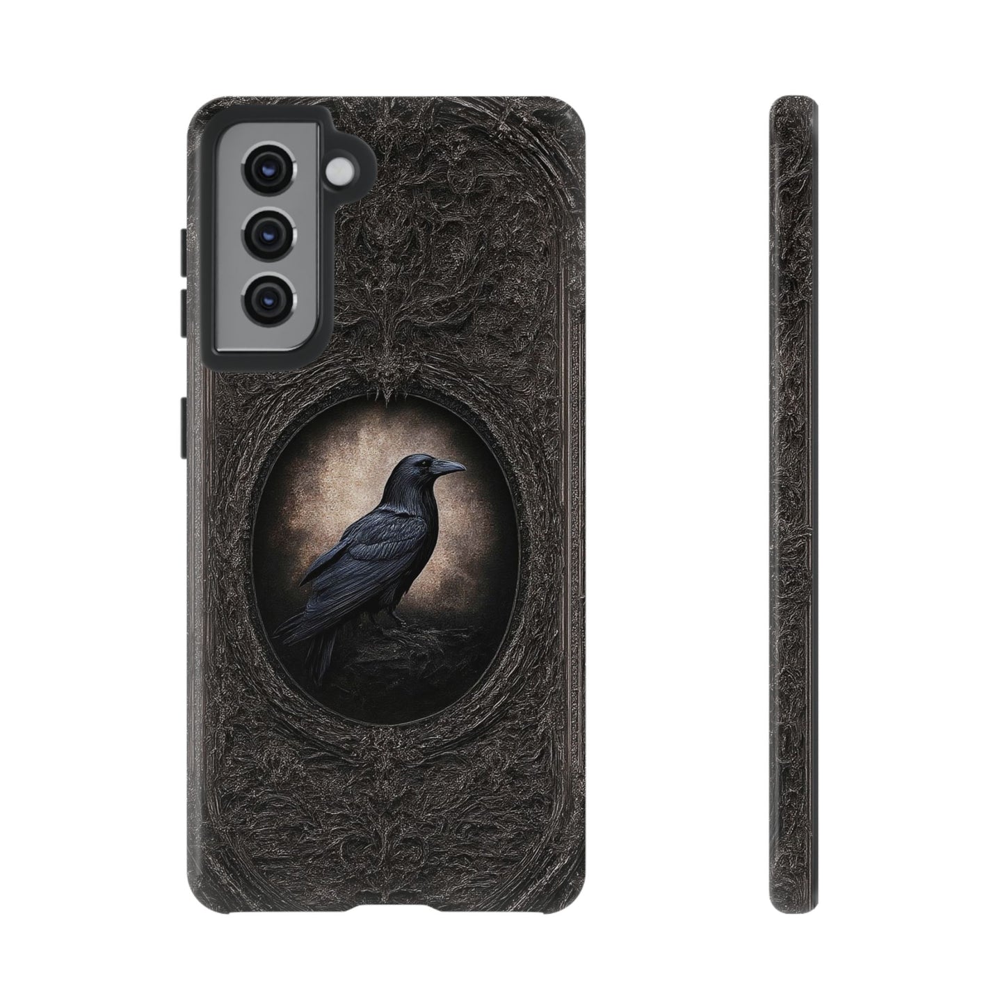 Gothic Raven Phone Case - Mysterious Dark Bird Design