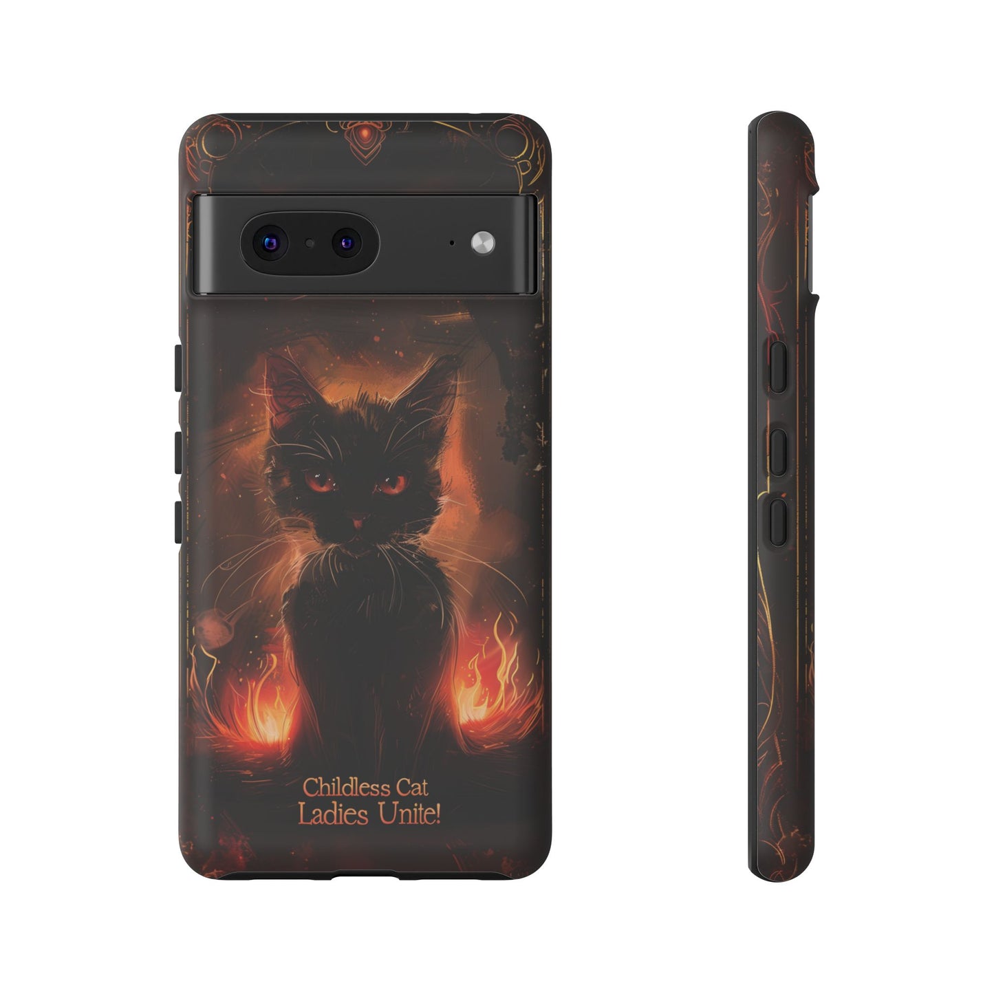 Childless Cat Ladies Unite Phone Case - Gothic Black Cat For iPhone, Samsung Galaxy, and Google Pixel Devices