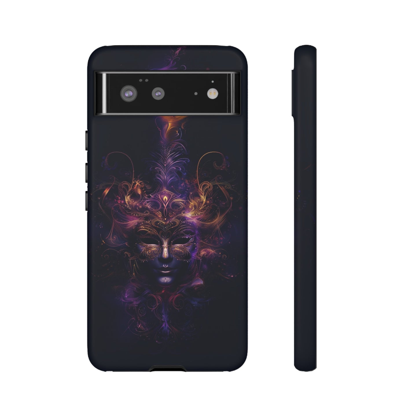 Elegant Masquerade Mask Phone Case for iPhone, Samsung Galaxy, and Google Pixel Devices - Mystical Design