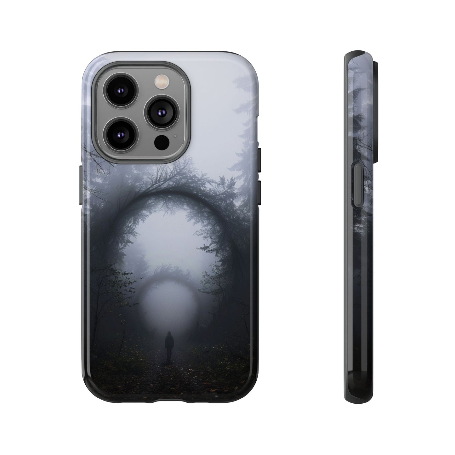 Mystical Forest Portal Phone Case - Atmospheric Foggy Path with Enchanted Tunnel For iPhone, Samsung Galaxy, and Google Pixel Devices.