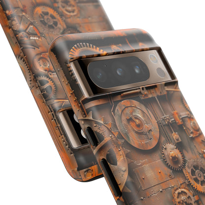 Rusted Steampunk Gearworks Phone Case for iPhone, Samsung Galaxy, and Google Pixel Devices