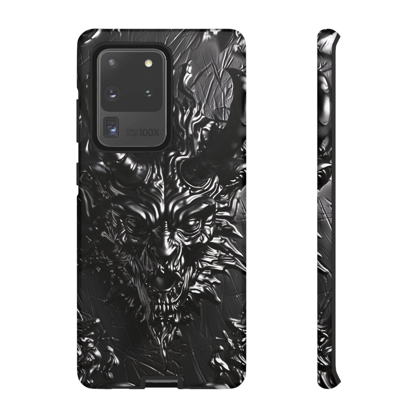 Silver Devil Phone Case – Gothic Demon Design for iPhone, Samsung Galaxy, and Google Pixel Devices