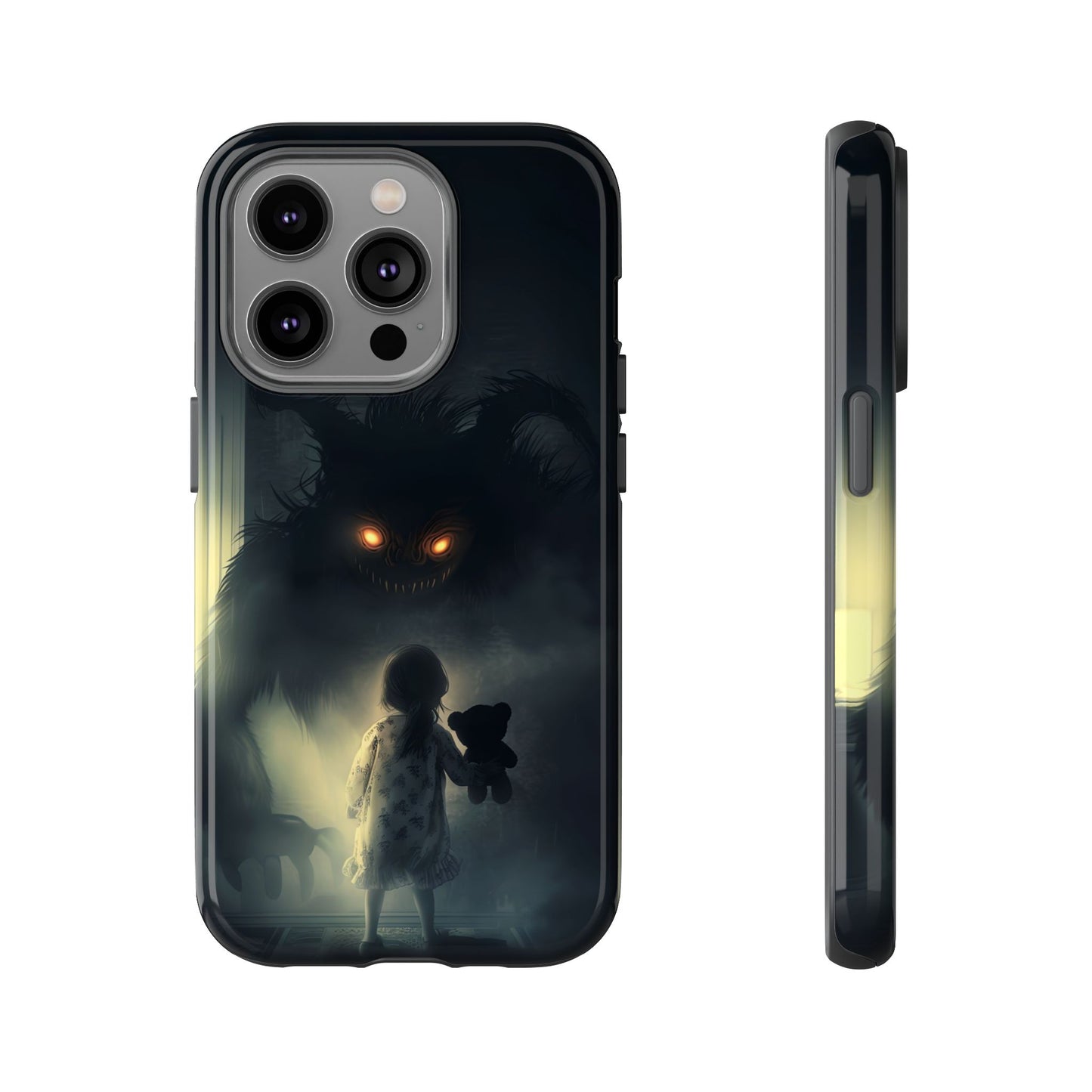 A Child Facing A Terrifying Monster Phone Case - for iPhone, Samsung Galaxy, and Google Pixel Devices