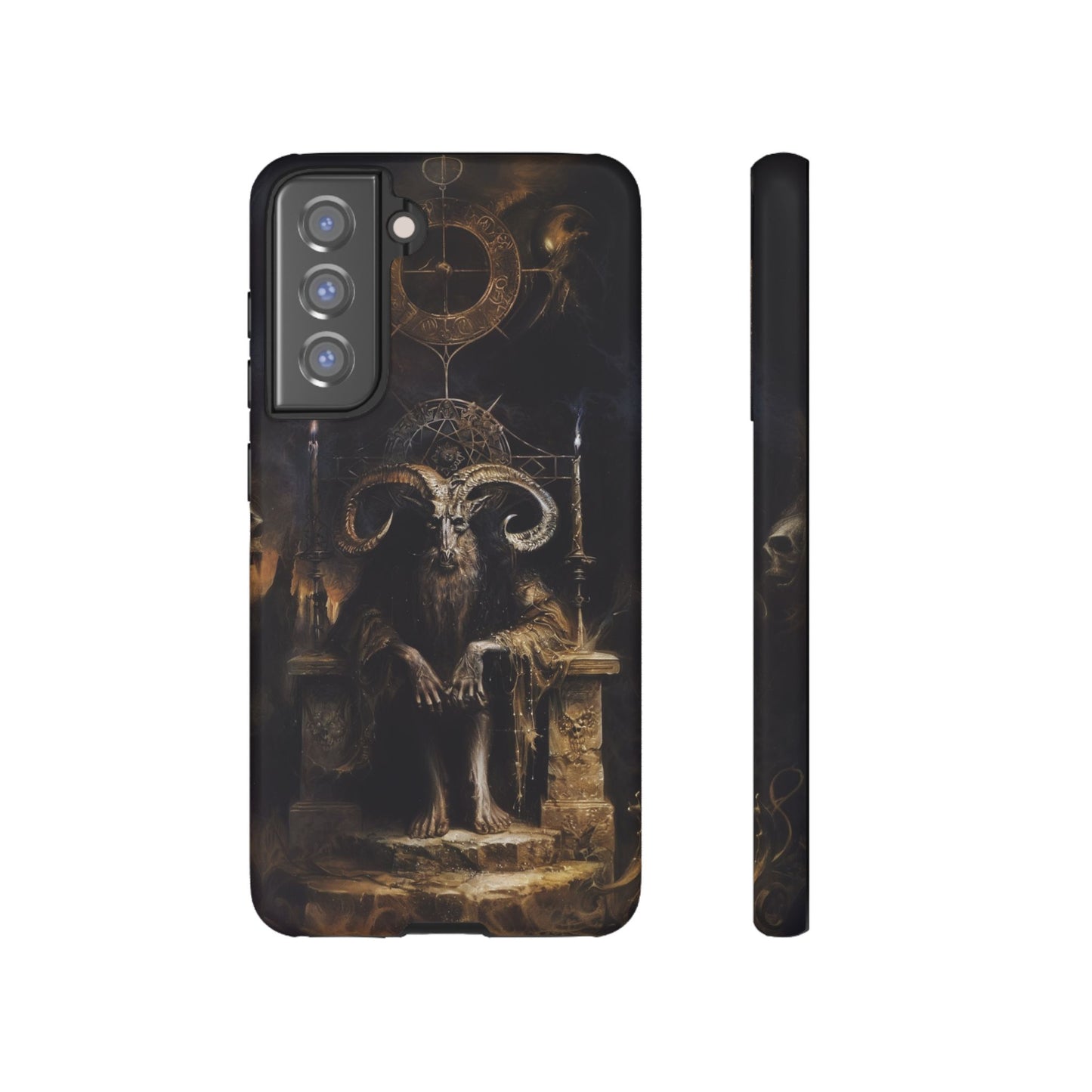 Dark Gothic Goat Demon Phone Case - Occult Horned Beast Art Design