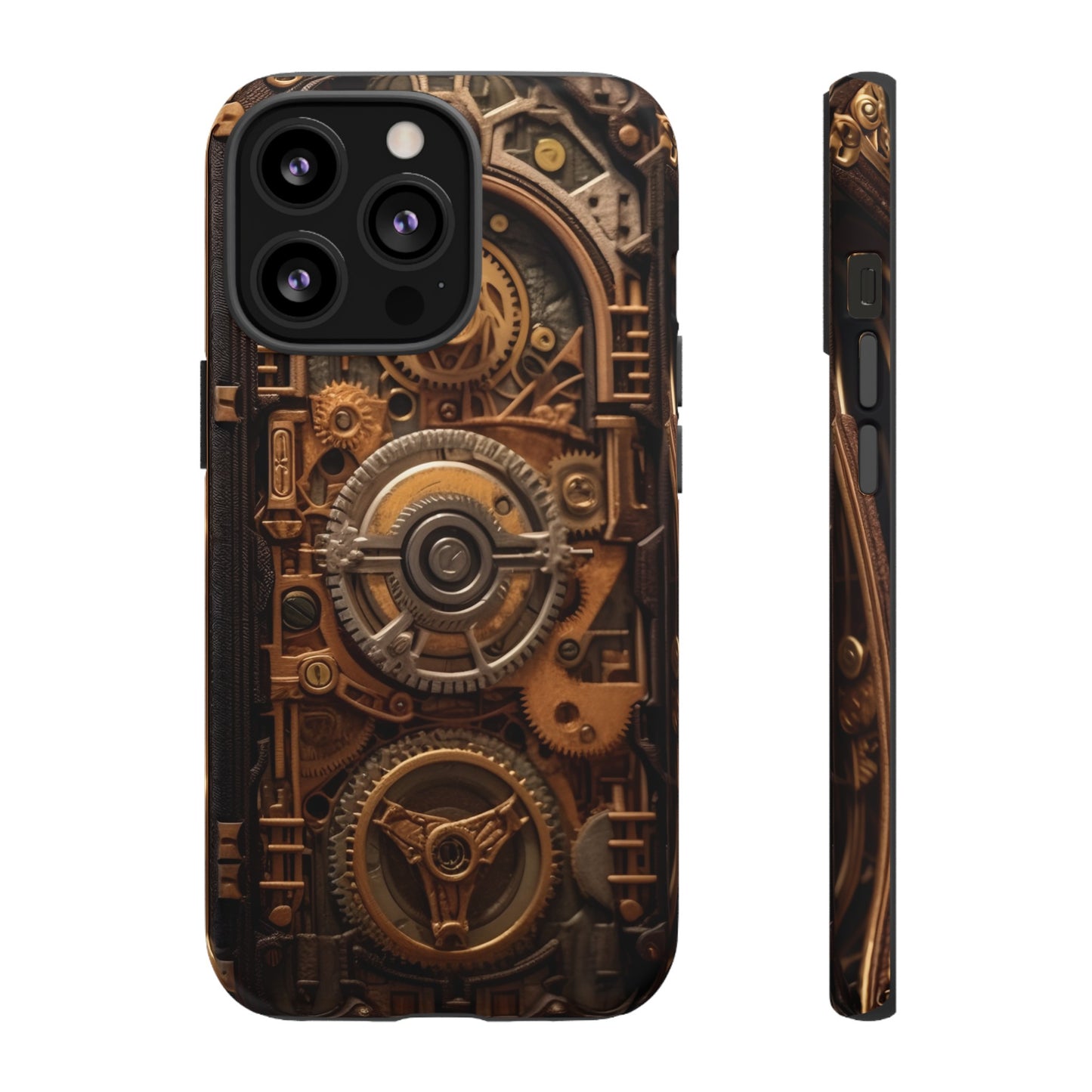 Gearworks Tough Phone Case – Steampunk Clockwork Design for iPhone, Samsung Galaxy, and Google Pixel Devices