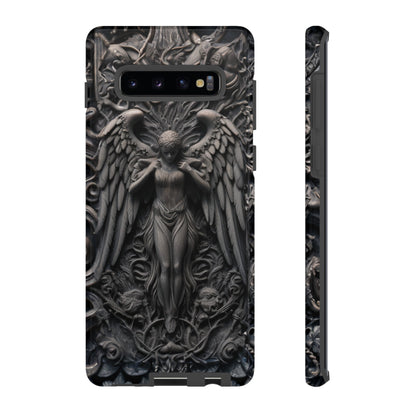 Grey Angel Phone Case – Gothic Marble Statue Design for iPhone, Samsung Galaxy, and Google Pixel Devices