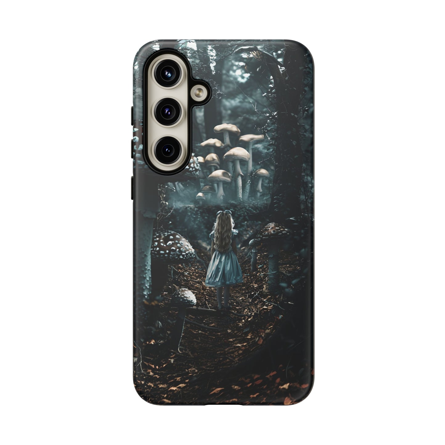 Alice in the Mushroom Forest Phone Case – Fantasy Wonderland Design for iPhone, Samsung Galaxy, and Google Pixel Devices