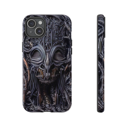 Biomechanical Horror 2 Phone Case – Futuristic Alien Horror Design for iPhone, Samsung Galaxy, and Google Pixel Devices