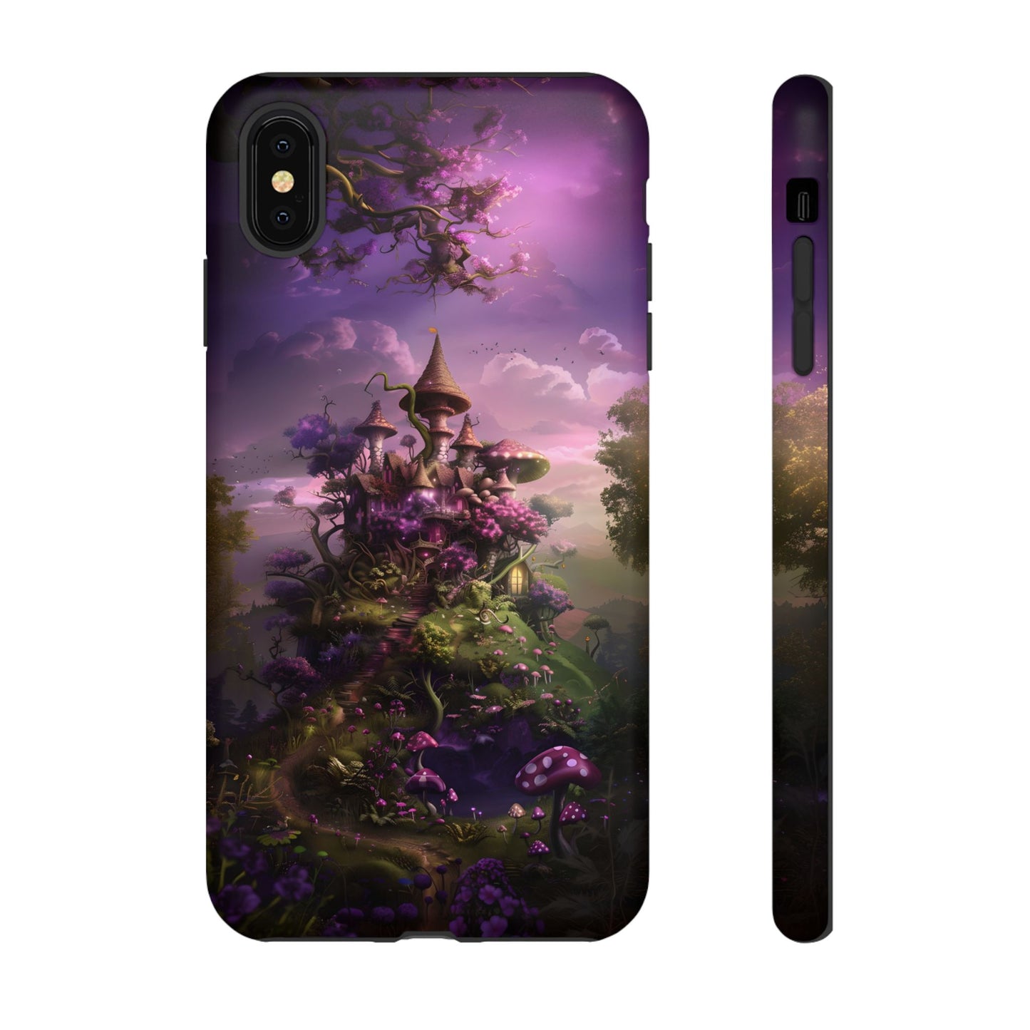 Enchanted Fairy Castle Phone Case - Magical Purple Fantasy Art for iPhone, Samsung Galaxy and Google Pixel Devices