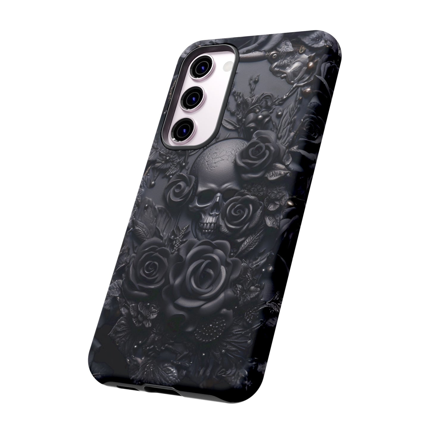 Gothic Black Roses Tough Phone Case – Elegant Dark Floral Design for iPhone, Samsung Galaxy, and Google Pixel Devices