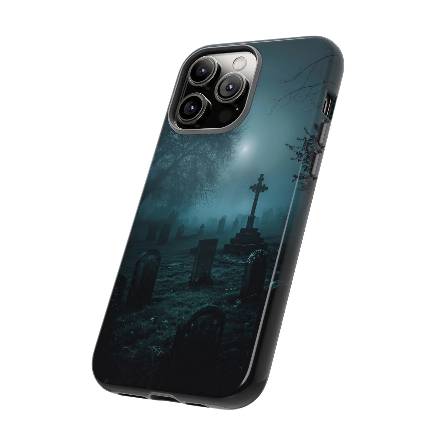 Graveyard at Night Phone Case – Eerie Cemetery Design for iPhone, Samsung Galaxy, and Google Pixel Devices