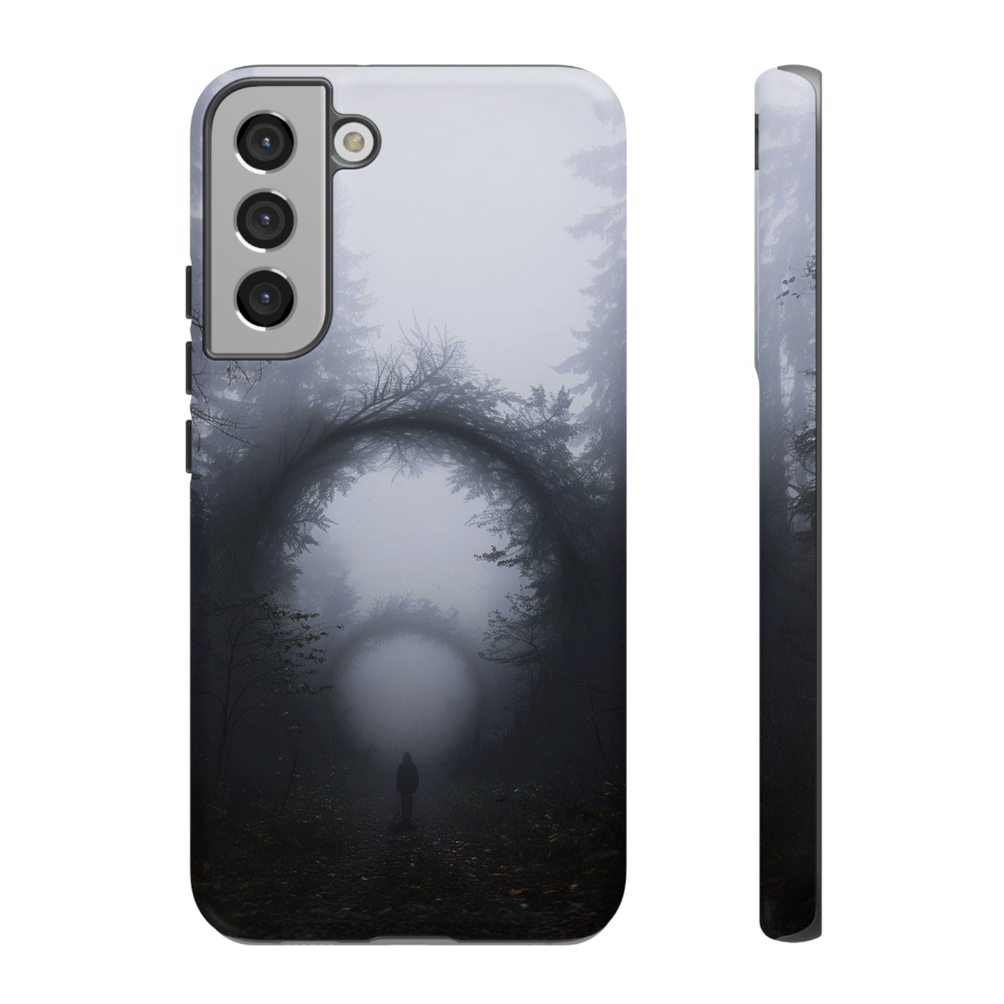 Mystical Forest Portal Phone Case - Atmospheric Foggy Path with Enchanted Tunnel For iPhone, Samsung Galaxy, and Google Pixel Devices.