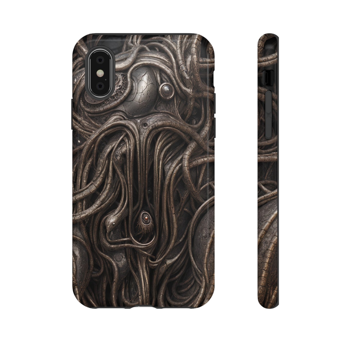 Biomechanical Horror 4 Phone Case – Futuristic Alien Design for iPhone, Samsung Galaxy, and Google Pixel Devices