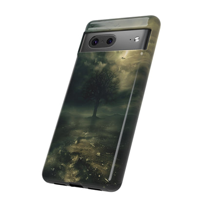 The Tree of Desolation Phone Case – Dark Fantasy Gothic Art with Full Moon for iPhone, Samsung Galaxy, and Google Pixel Devices