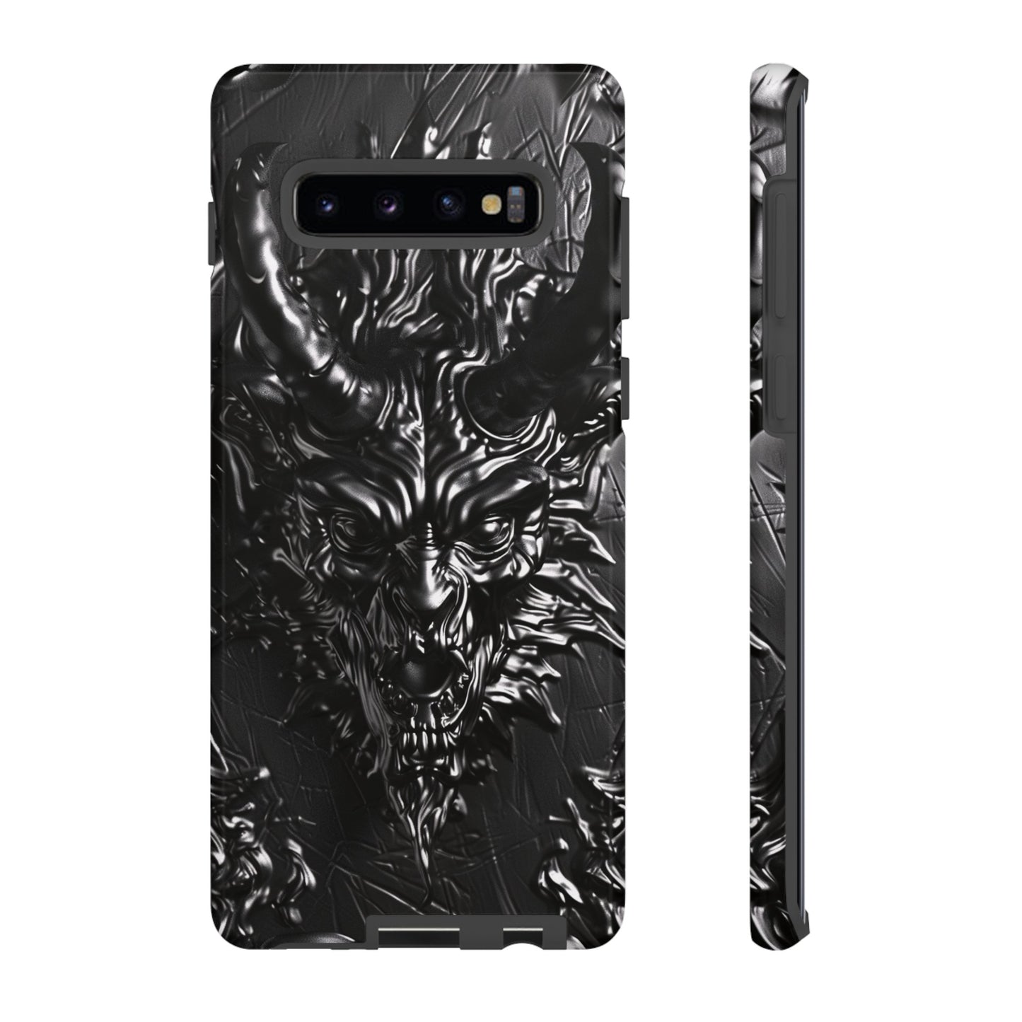 Silver Devil Phone Case – Gothic Demon Design for iPhone, Samsung Galaxy, and Google Pixel Devices