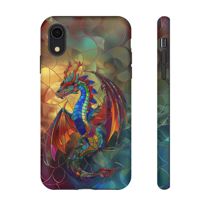 Stained Glass Dragon Phone Case - Colorful Fantasy Design for iPhone, Samsung Galaxy, Google Pixel Devices