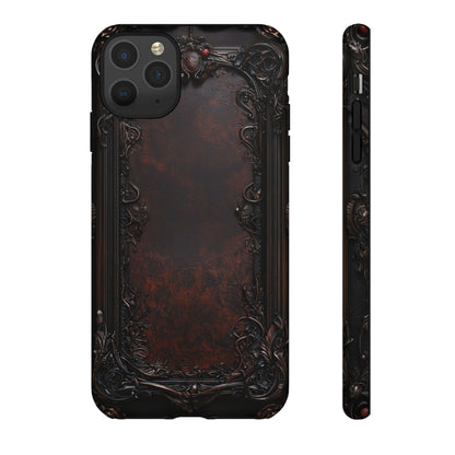 Gothic Ornate Leather-Inspired Phone Case - Dark Aesthetic Cover