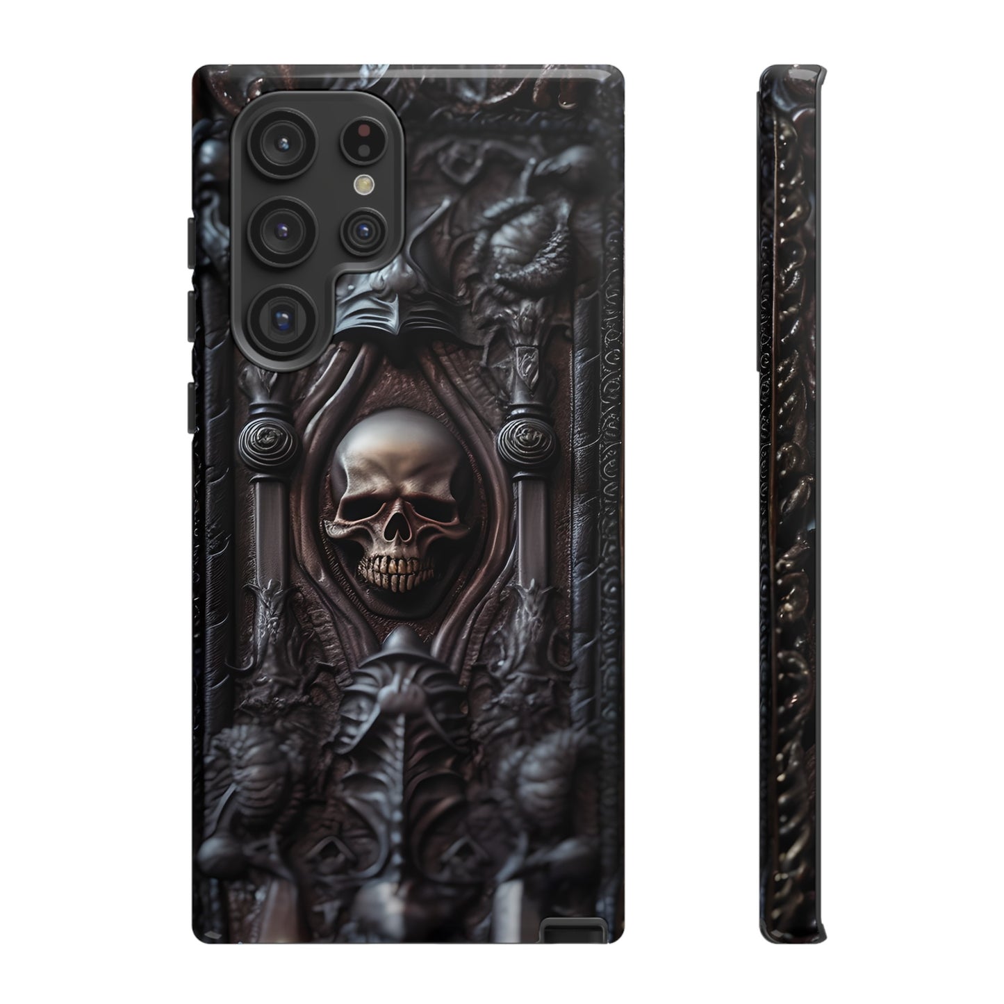 Dark Grimoire of Death Tough Phone Case – Gothic Skull Vampiric Design for iPhone, Samsung Galaxy, and Google Pixel Devices