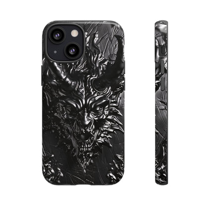 Silver Devil Phone Case – Gothic Demon Design for iPhone, Samsung Galaxy, and Google Pixel Devices