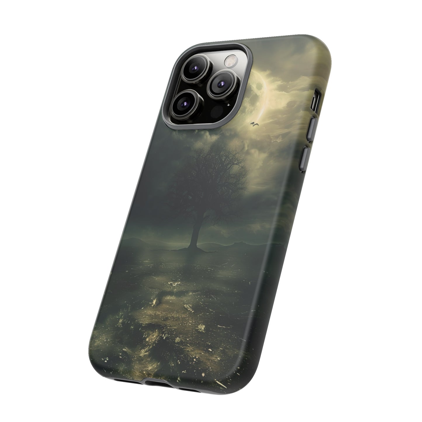 The Tree of Desolation Phone Case – Dark Fantasy Gothic Art with Full Moon for iPhone, Samsung Galaxy, and Google Pixel Devices