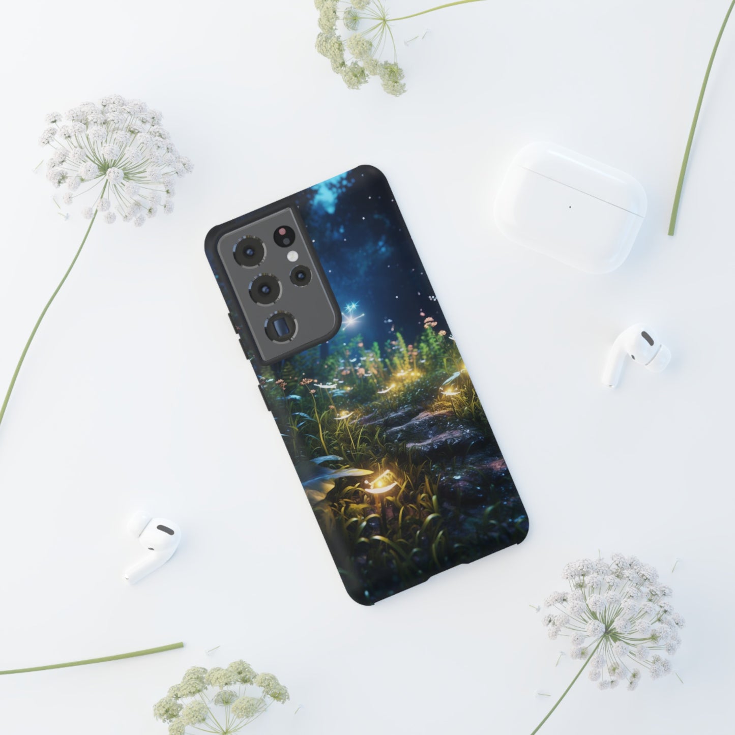 Fireflies in the Forest Tough Phone Case – Enchanting Summer Night Design for iPhone, Samsung Galaxy, and Google Pixel Devices